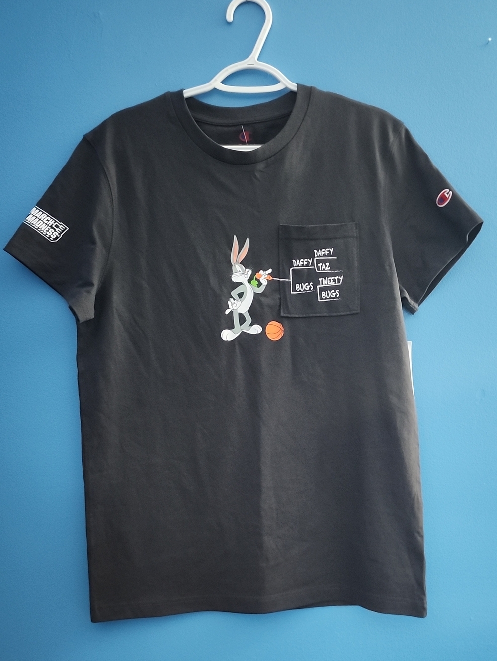 Champion x  Space Jam Gray Bugs Bunny Pocket T-Shirt